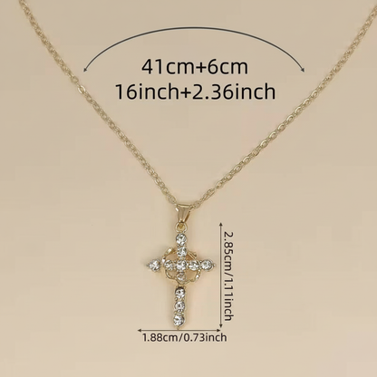 Crown Cross Necklace - Professional Measurements